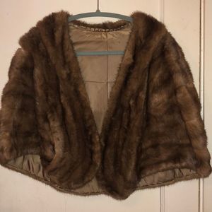 Vintage 1960s real fur shawl